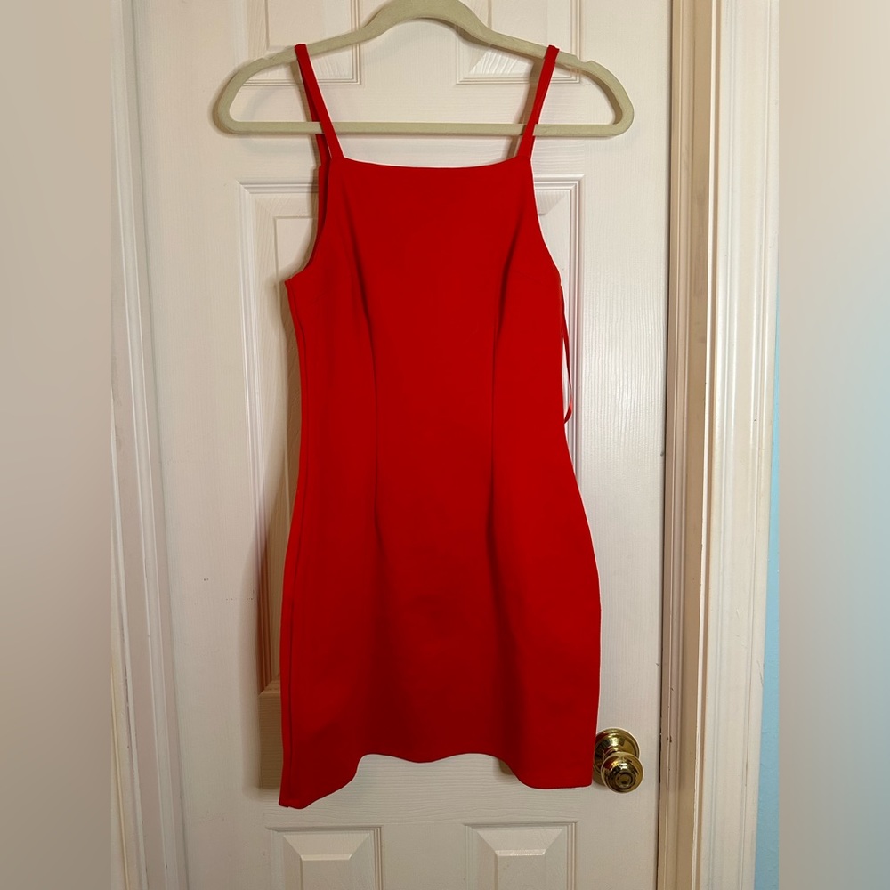 By the way red bodycon dress